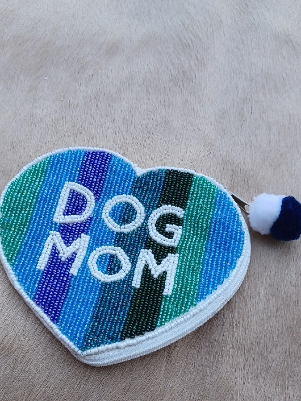 DOG MOM Beaded Pouch